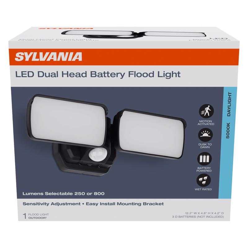 Sylvania Motion-Sensing Battery Powered LED White Security Floodlight