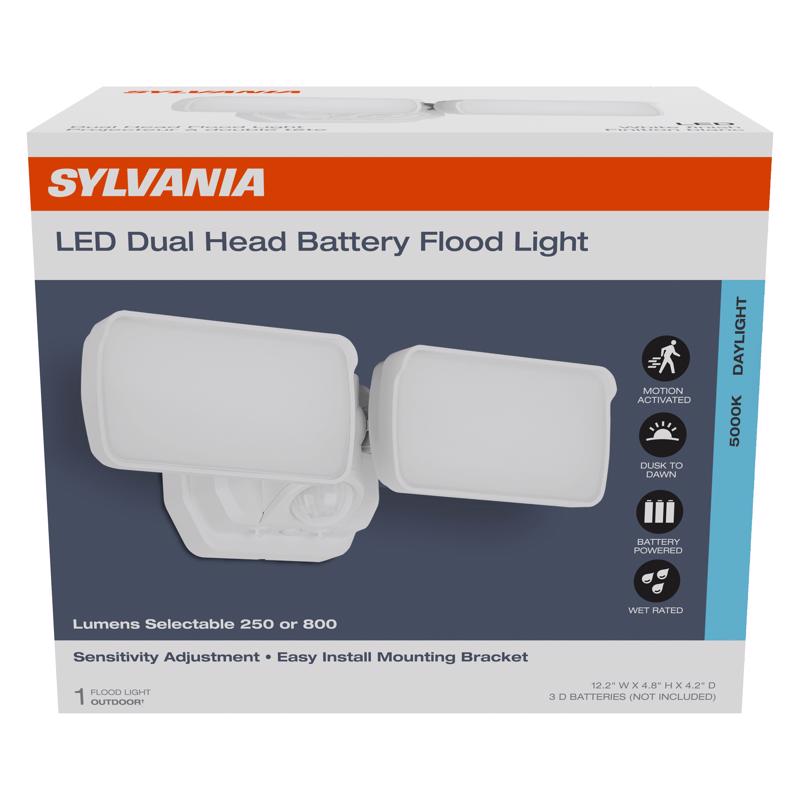 Sylvania Motion-Sensing Battery Powered LED Black Security Floodlight