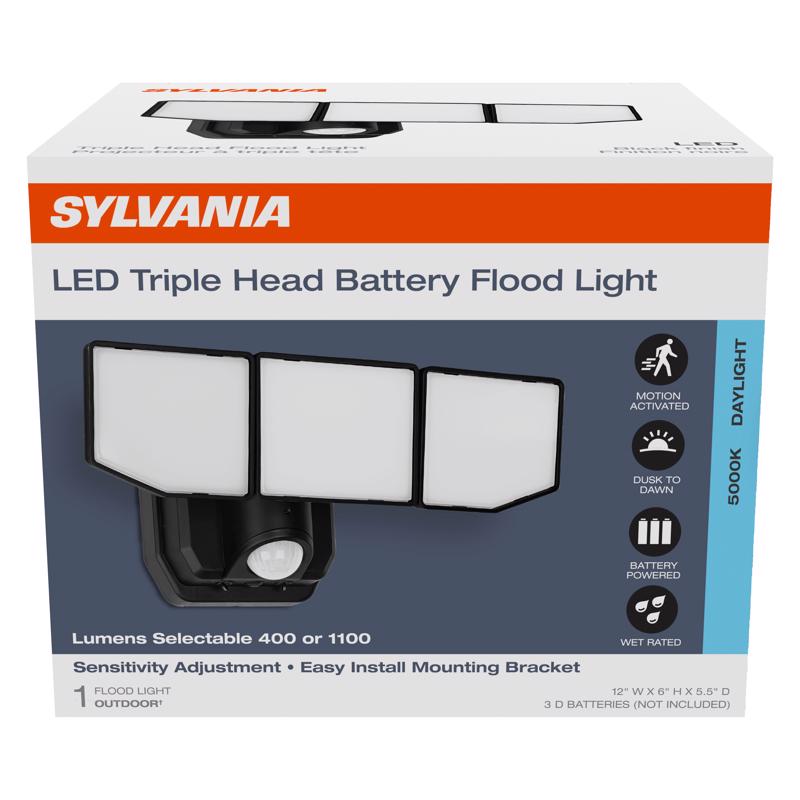 Sylvania Motion-Sensing Battery Powered LED Black Security Light