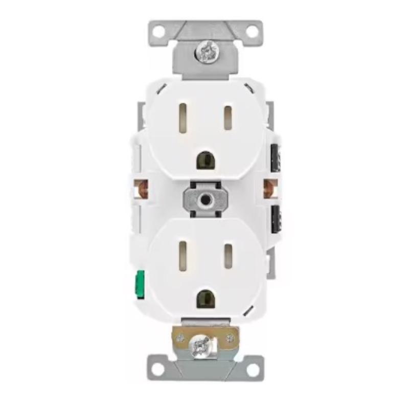 Leviton Lever Edge 15 amps 125 V White Outlet 5-15R 1 pk
