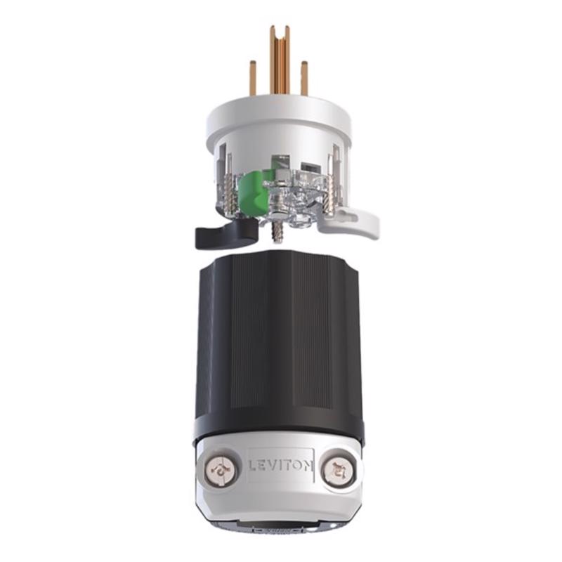 Leviton Lever Edge Commercial and Residential Plastic Straight Blade Locking Plug 5-15P