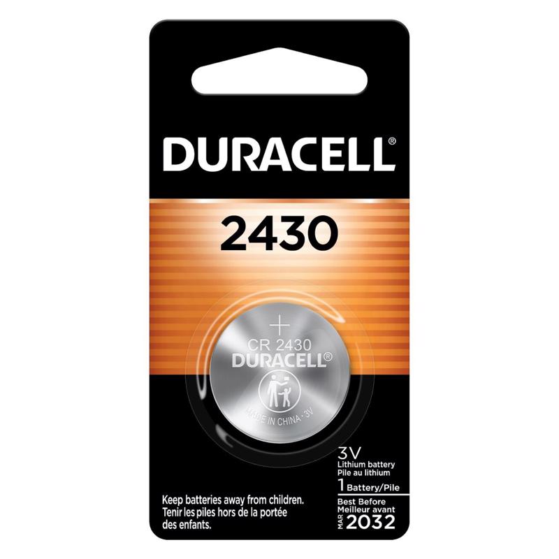 DURACELL进口代理批发 金霸王锂币 2430 3 V 285 mAh 医用电池 1 包