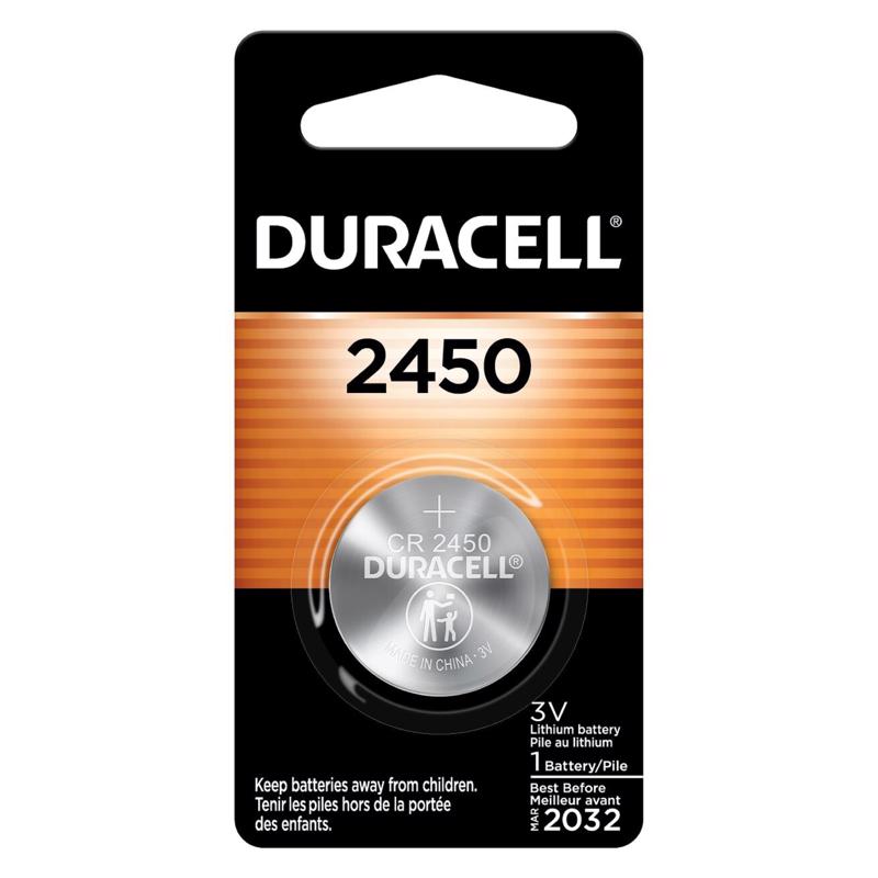 DURACELL进口代理批发 金霸王锂硬币 2450 3 V 600 mAh 医用电池 1 包