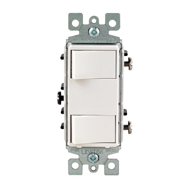 LEVITON进口代理批发 Leviton Decora 15 安培摇杆开关白色 1 个装