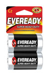 EVEREADY进口代理批发 Eveready 超重型 C 锌碳电池 2 包 卡片式