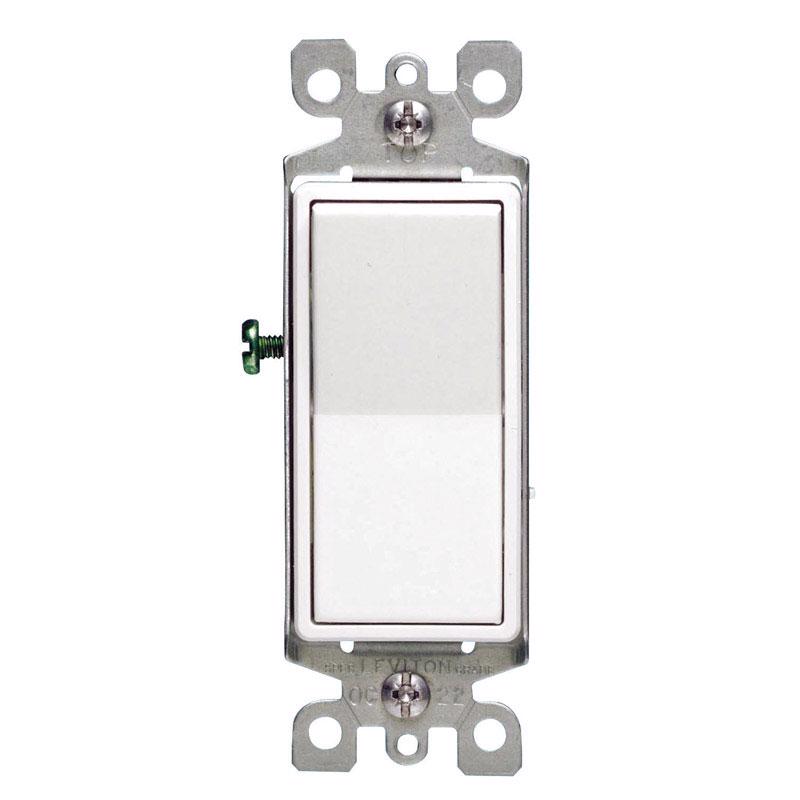 LEVITON进口代理批发 Leviton Decora 15 安培 四极 4 路/翘板开关 白色 1 个装