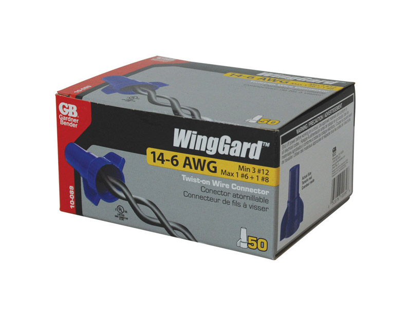 GARDNER BENDER进口代理批发 Gardner Bender WingGard 14-6 Ga. 铜线连接器 蓝色 50 个/包