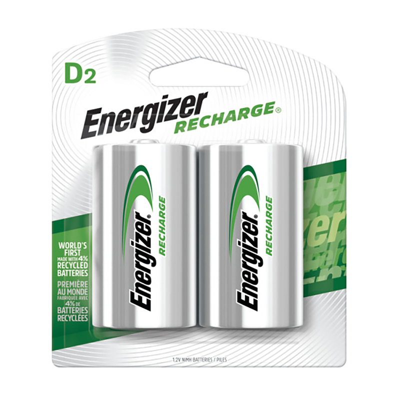 ENERGIZER进口代理批发 Energizer 充电镍氢 D 1.2 V 2500 mAh 可充电电池 NH50BP-2R2 2 包