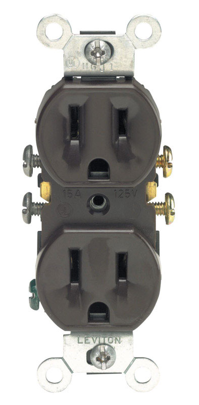 LEVITON进口代理批发 Leviton 15 安培 125 V 双工棕色插座 5-15R 1 包