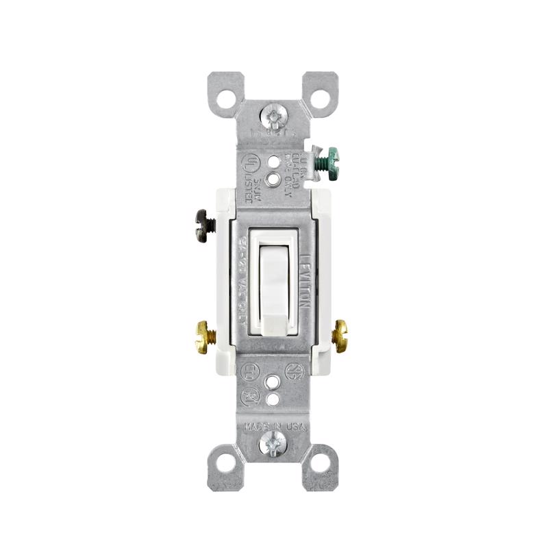 LEVITON进口代理批发 Leviton 15 安培三极 3 向切换交流静音开关白色 1 个装