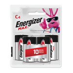 ENERGIZER进口代理批发 Energizer Max C 碱性电池 4 包 卡片式