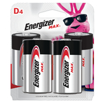 ENERGIZER进口代理批发 Energizer Max D 碱性电池 4 包 卡片式