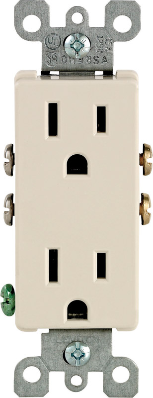 LEVITON进口代理批发 Leviton Decora 15 安培 125 伏复式轻杏仁插座 5-15R 1 包