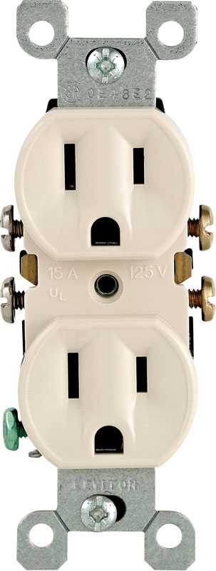 LEVITON进口代理批发 Leviton 15 安培 125 V 双工轻杏仁插座 5-15R 1 包