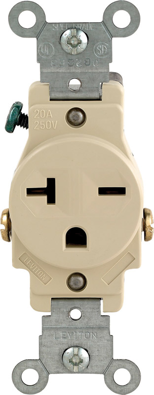 LEVITON进口代理批发 Leviton 20 安培 250 V 单象牙色插座 6-20R 1 包