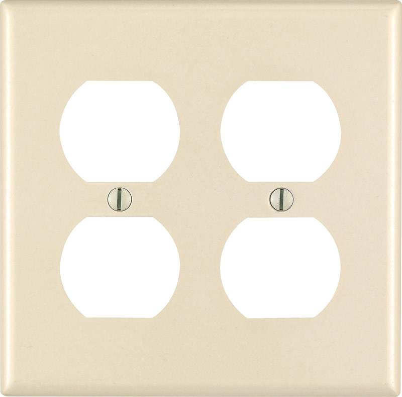 Leviton Almond 2 gang Thermoset Plastic Duplex Wall Plate 1 pk