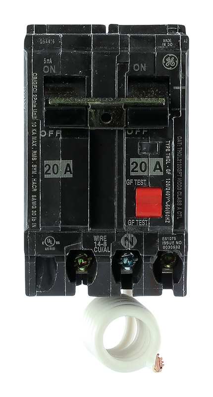 ABB 20 amps Ground Fault 2-Pole Circuit Breaker w/Self Test