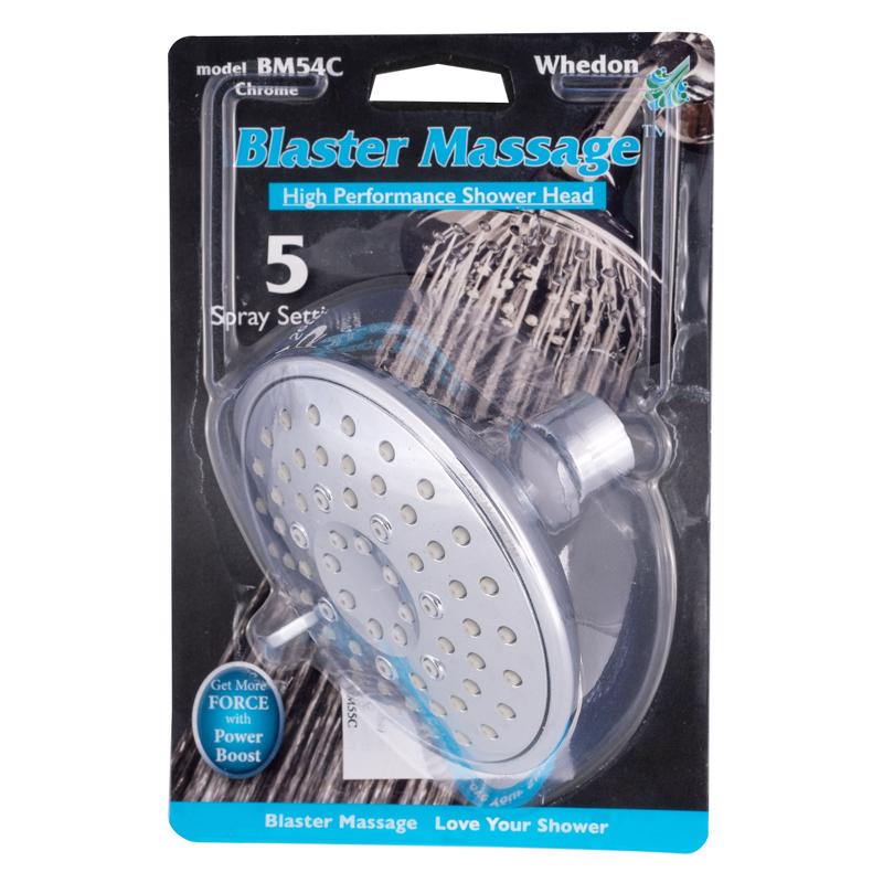 Chrome Blaster 5 Spray Shower Head - Versatile Showerhead With Multiple Settings