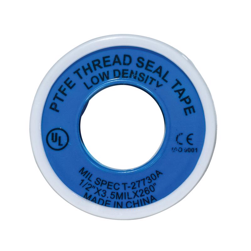 PTFE Pipe Thread Tape With PTFE, White, 1/2 x 260 In.