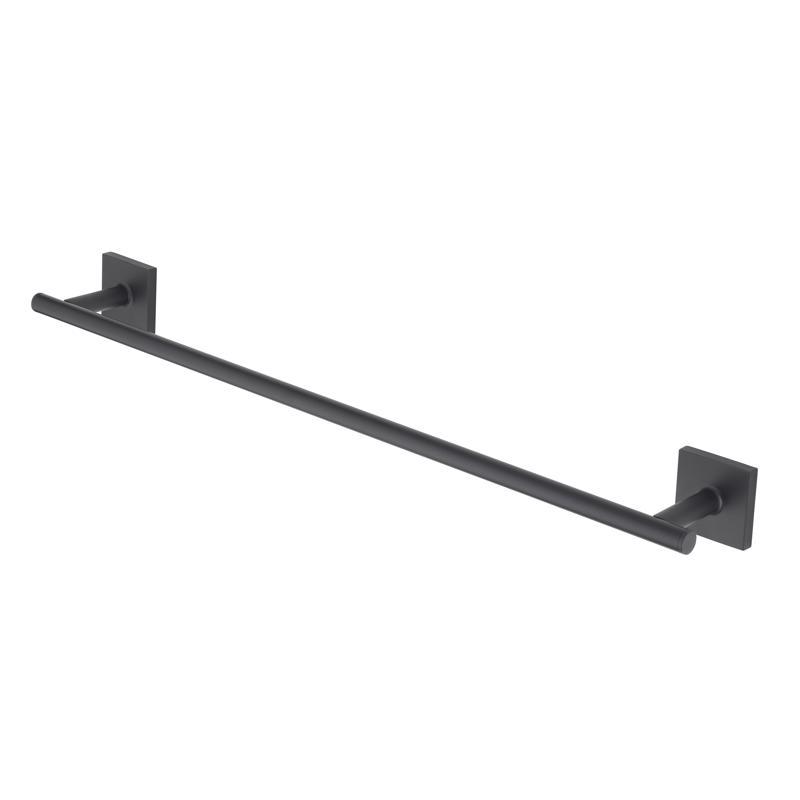 OakBrook Collection Matte Black Towel Bar 24 in. L Die Cast Zinc