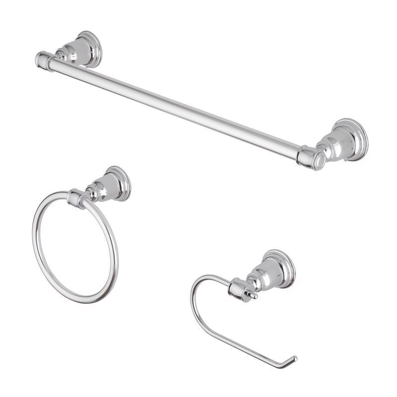 OakBrook Collection Chrome Die Cast Zinc Bath Hardware Set