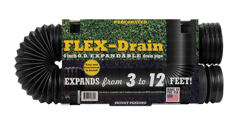 FLEX-DRAIN进口代理批发 Flex-Drain 4 英寸 DX 12 英尺长聚丙烯穿孔排水管