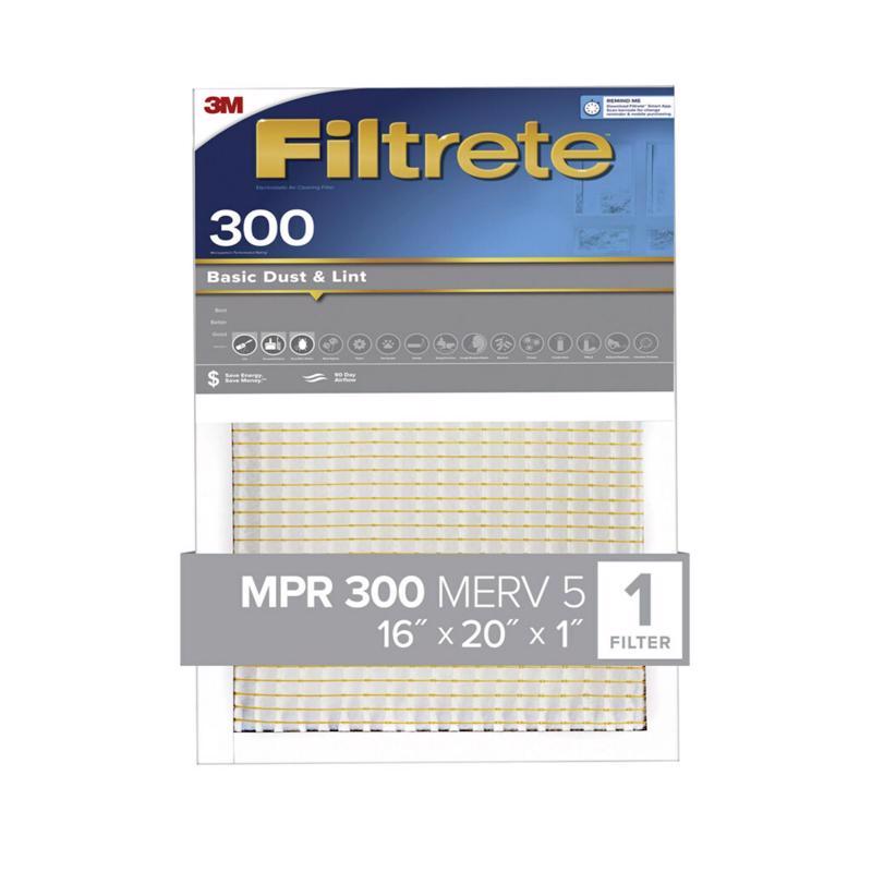 FILTRETE进口代理批发 Filtrete 16 英寸宽X 20 英寸高X 1 英寸深 5 MERV 折叠式粉尘过滤器 1 件装