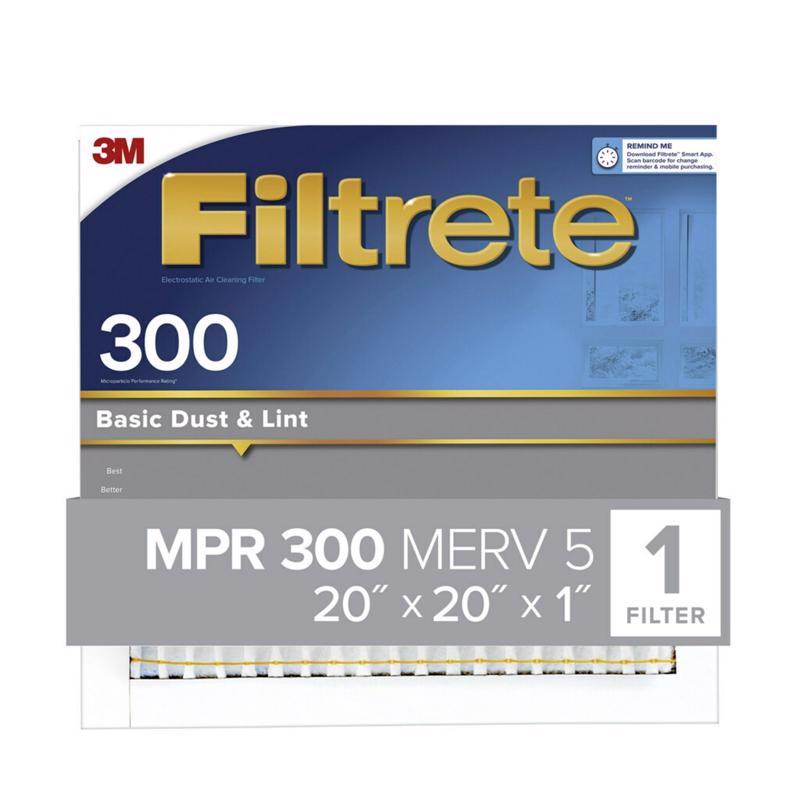 FILTRETE进口代理批发 Filterrete 20 英寸宽X 20 英寸高X 1 英寸深 5 MERV 折叠式除尘过滤器 1 件装