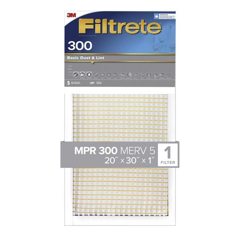 FILTRETE进口代理批发 Filtrete 20 英寸宽X 30 英寸高X 1 英寸深 5 MERV 折叠式粉尘过滤器 1 件装