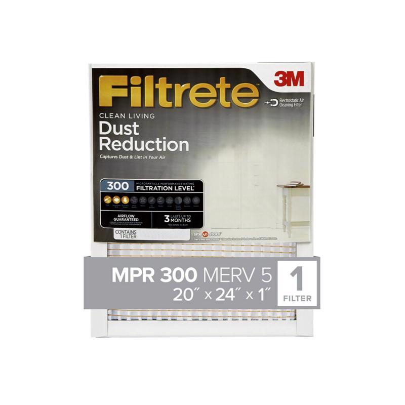 FILTRETE进口代理批发 Filterrete 20 英寸宽X 24 英寸高X 1 英寸深 5 MERV 折叠式除尘过滤器 1 件装