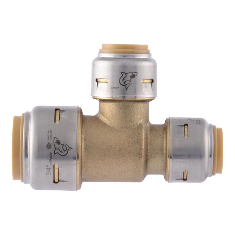 SharkBite Push to Connect 3/4 in. PTC each X 1/2 in. D Brass Reducing Tee