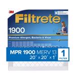 FILTRETE进口代理批发 Filterrete 20 英寸宽X 20 英寸高X 1 英寸深 聚丙烯 13 MERV 折叠式过敏原空气过滤器 1 个装