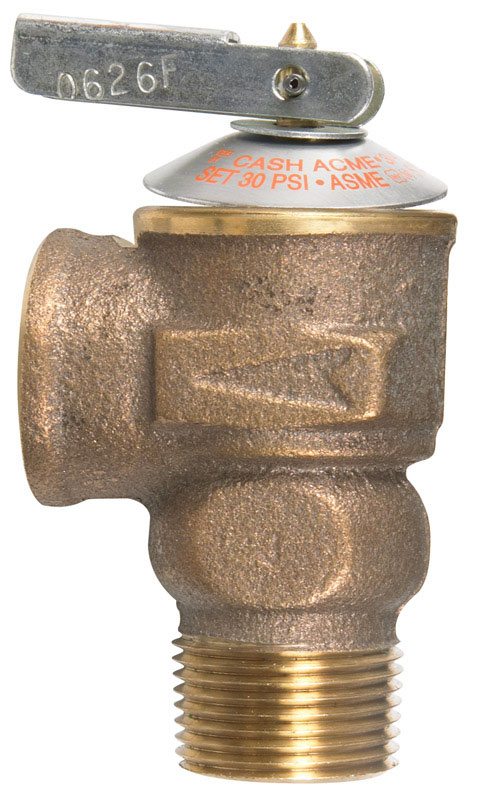 20166-0030 3/4 Inch Brass Safety Relief Valve, 30 Psi