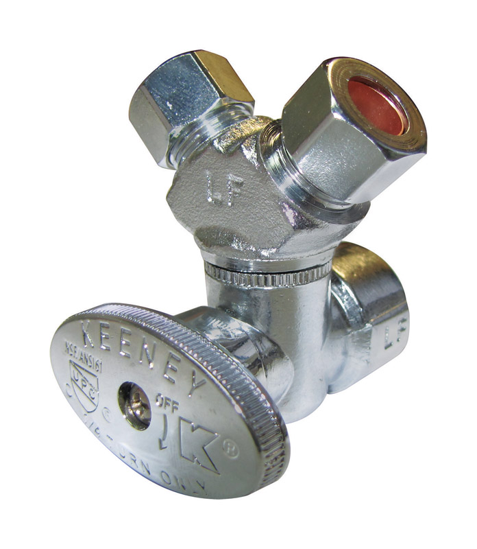 Plumb Pak 1/2 in. FIP X 3/8 in. Compression Brass 3-Way Valve