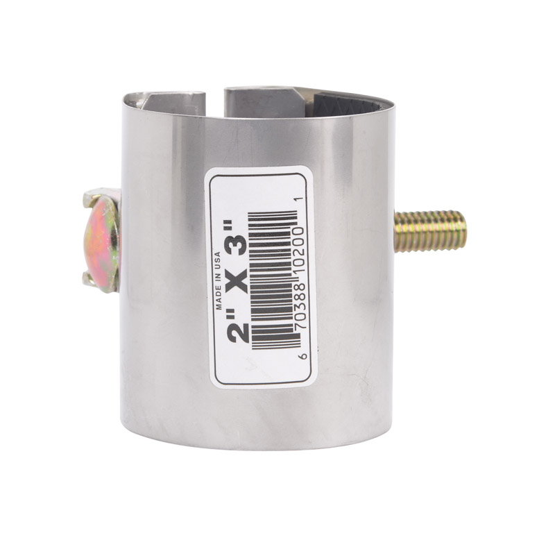 B K B K 2 in. Galvanized 430 Stainless Steel Pipe Repair Clamp PETER S HARDWARE CENTER