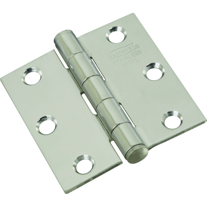 National Hardware 2-1/2 in. L Stainless Steel Door Hinge 2 pk