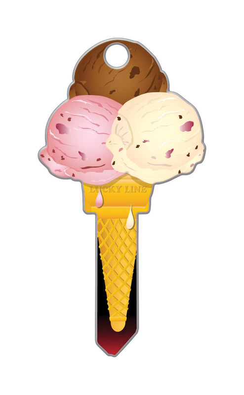 Lucky Line Ice Cream House Key Blank Single Multicolored