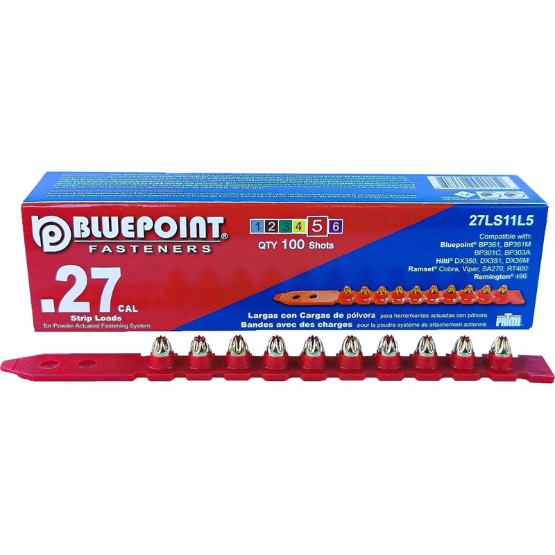 BLUE POINT进口代理批发 Blue Point 0.27 英寸 DX 4.5 英寸 L 塑料条带头 条带负载 100 个/包