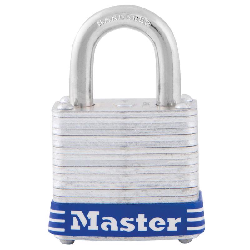 MASTER LOCK进口代理批发 玛斯特锁 1 英寸 HX 1-1/8 英寸宽 层压钢 4 针圆筒外部挂锁