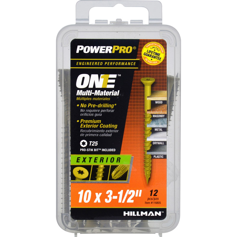 酷牌库|商品详情-HILLMAN进口代理批发 HILLMAN POWERPRO ONE 10 号 X 3-1/2 英寸 L 星形平头粗多材料螺钉