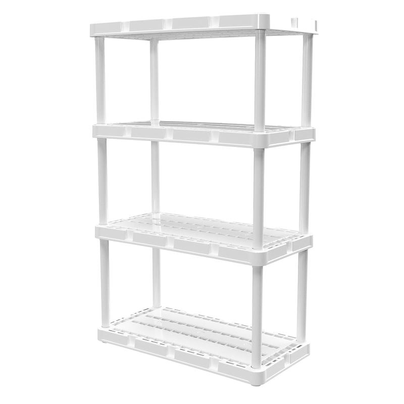 GRACIOUS LIVING进口代理批发 Gracious Living Knect-A-Shelf 48 英寸 HX 24 英寸 WX 12 英寸 D 树脂搁架单元