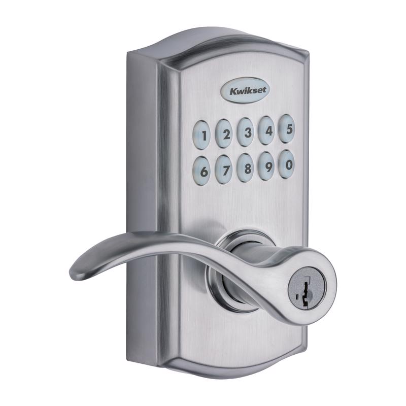 KWIKSET进口代理批发 Kwikset SmartKey 缎面铬金属电子触摸板输入杆