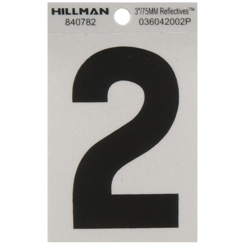 HILLMAN进口代理批发 Hillman 3 英寸反光黑色乙烯基自粘胶 2 号 1 件