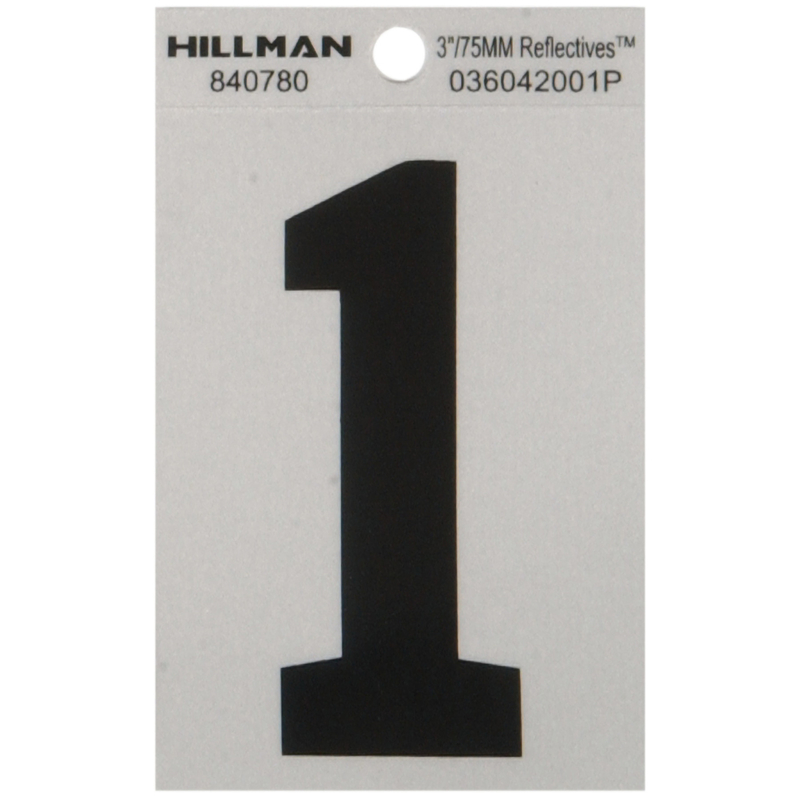 HILLMAN进口代理批发 Hillman 3 英寸反光黑色乙烯基自粘胶 1 号 1 件