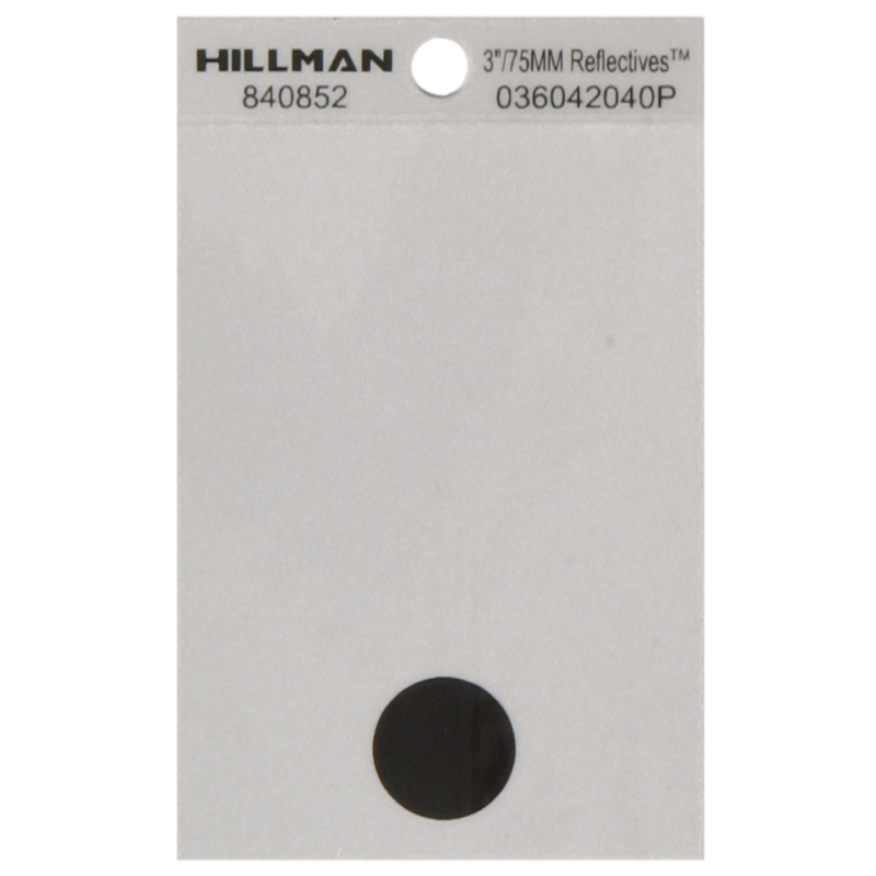 HILLMAN进口代理批发 Hillman 3 英寸反光黑色乙烯基自粘特殊字符时期 1 件