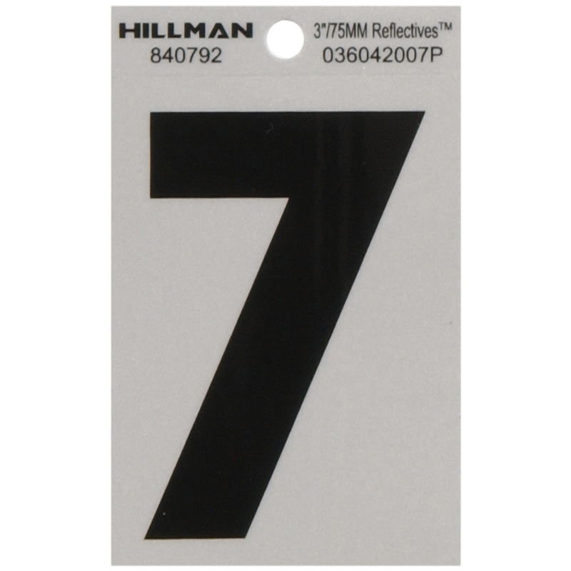 HILLMAN进口代理批发 Hillman 3 英寸反光黑色乙烯基自粘胶 7 号 1 件