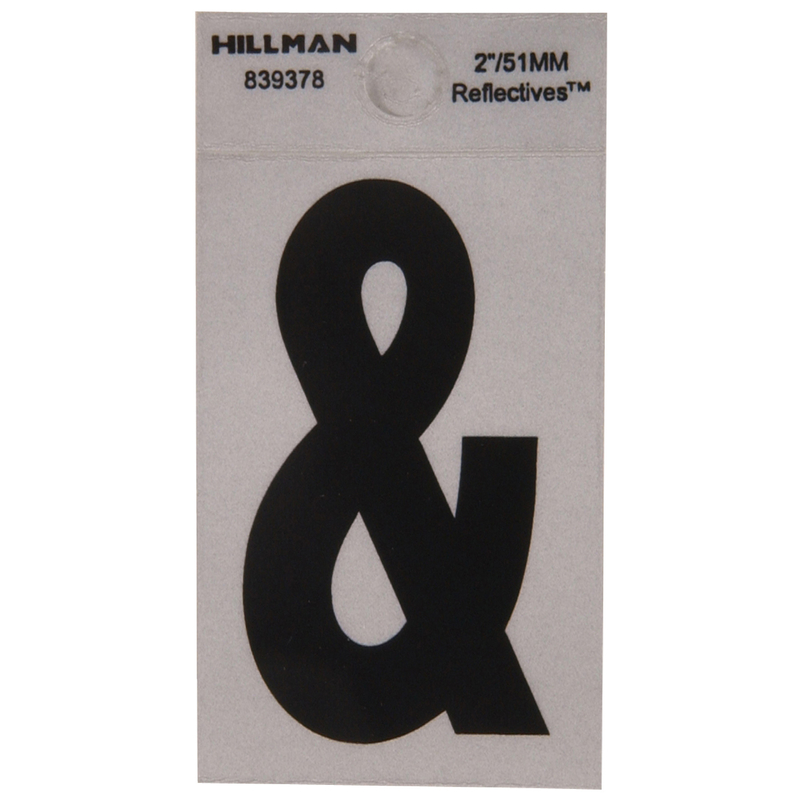 HILLMAN进口代理批发 Hillman 2 英寸反光黑色乙烯基自粘特殊字符 & 符号 1 件