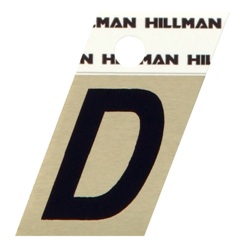 酷牌库|商品详情-HILLMAN进口代理批发 HILLMAN 1.5 英寸黑色铝质自粘字母 D 1 件