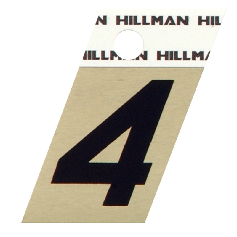 HILLMAN进口代理批发 Hillman 1.5 英寸反光黑色铝质自粘式 4 号 1 件