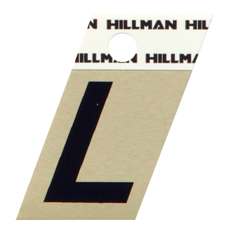 HILLMAN进口代理批发 HILLMAN 1.5 英寸黑色铝制自粘字母 L 1 件